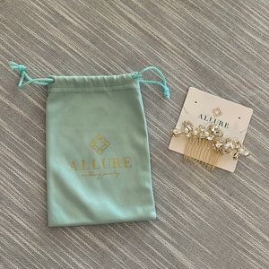 Gold Crystal Pearl Bridal Hair Comb